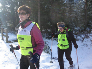 Sneeuwschoenwandelen in de bossen